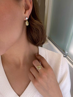 8.17ct Yellow Diamond Slide On/Off Drop Earrings