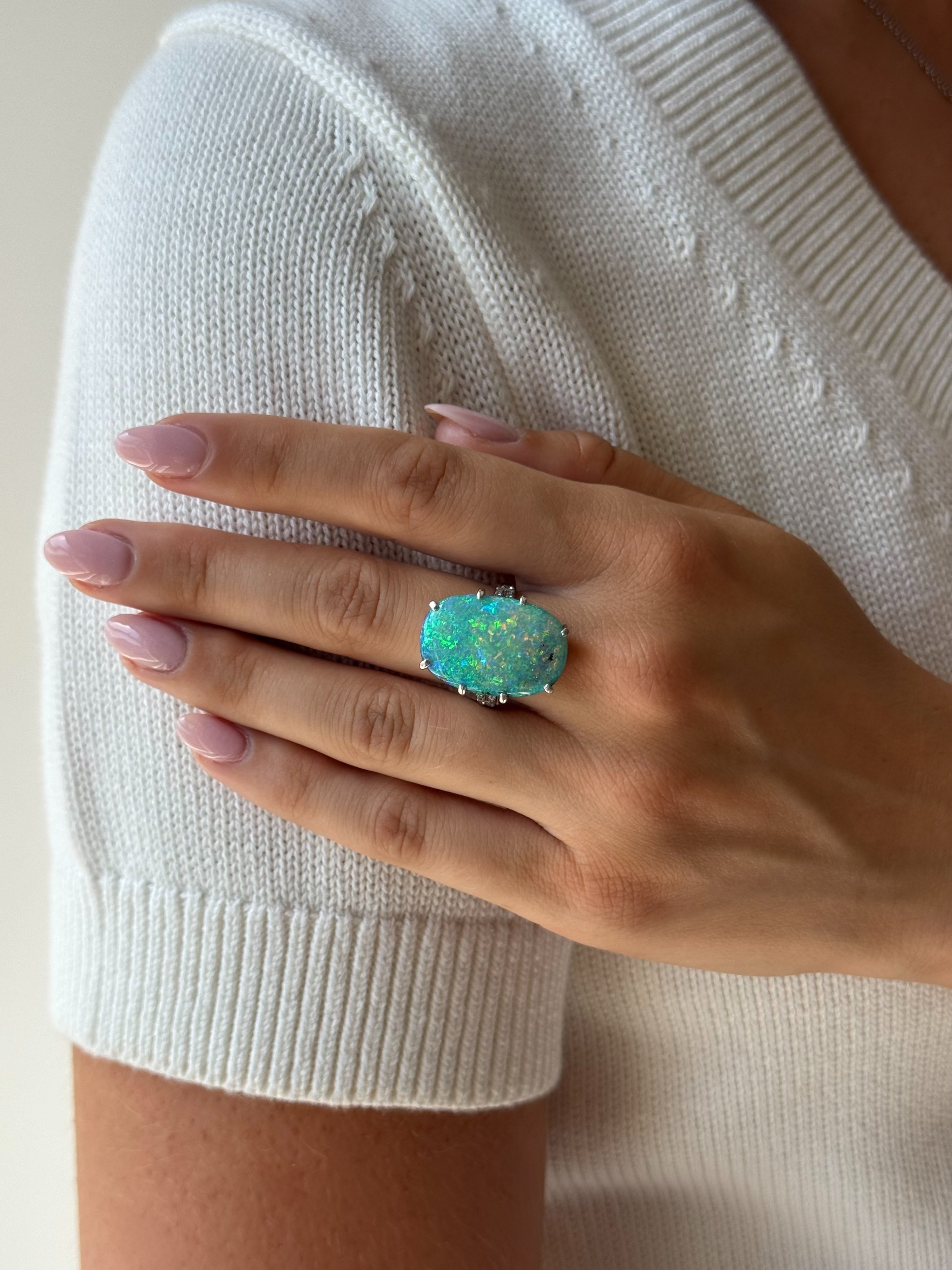 Opal and Diamond Dress Ring