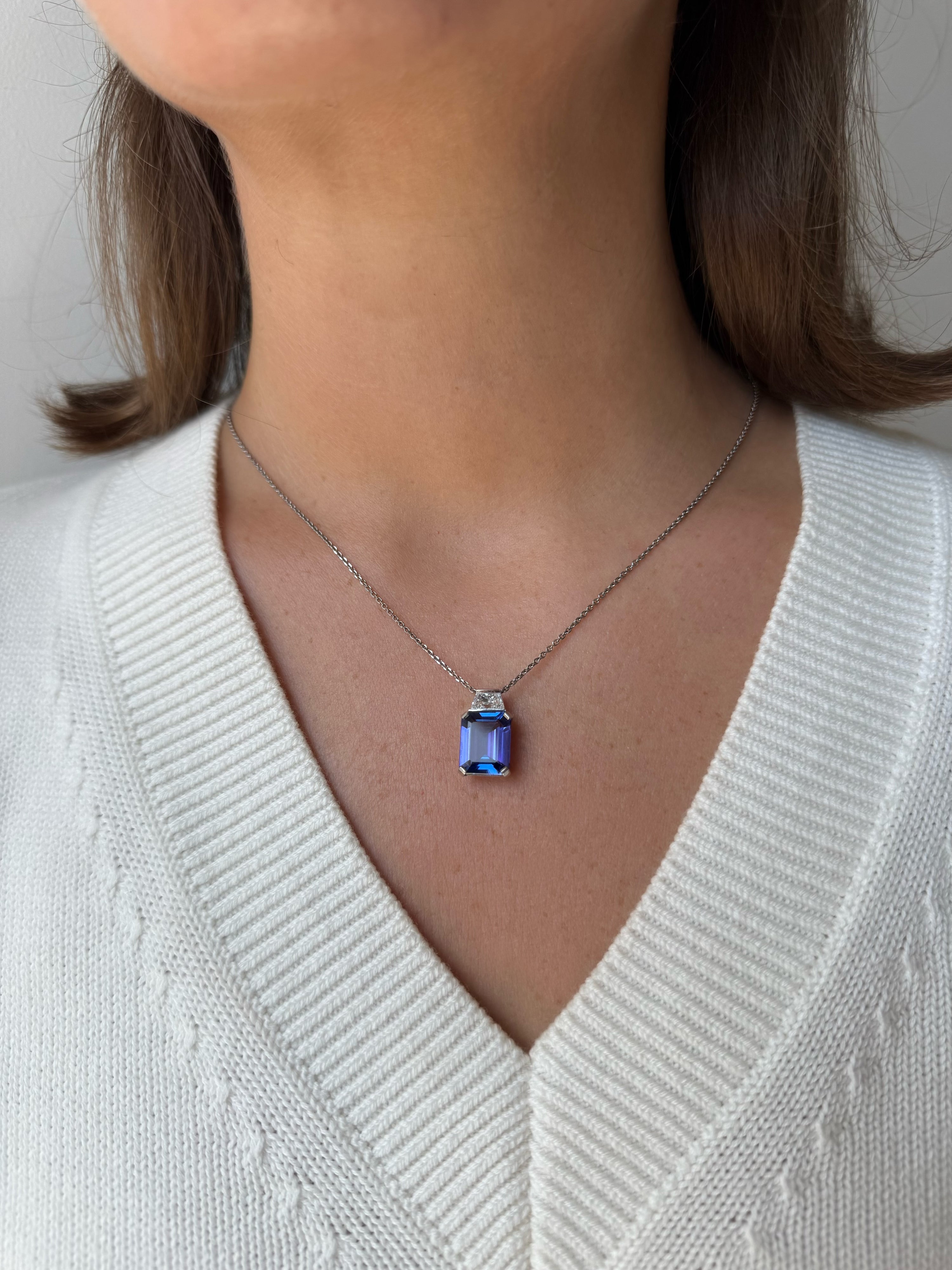 Tanzanite and Diamond Pendant
