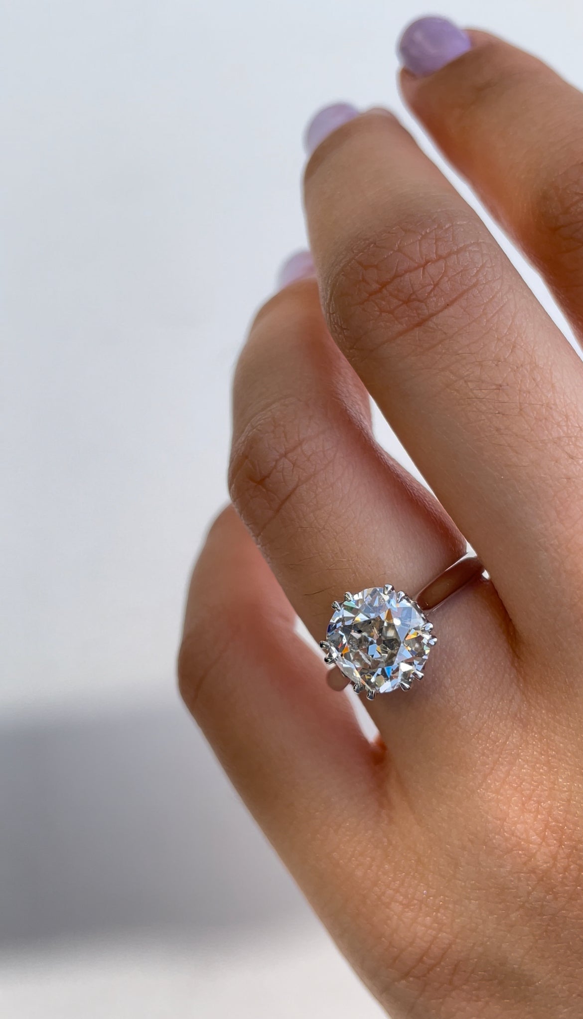 3.04cts Old-Cut Diamond Single Stone Engagement Ring