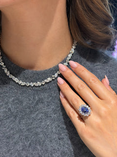5.20cts Blush Violet Sapphire and Diamond Ravello Cluster Ring