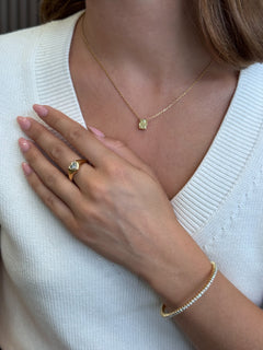 Cushion Cut Yellow Diamond Pendant