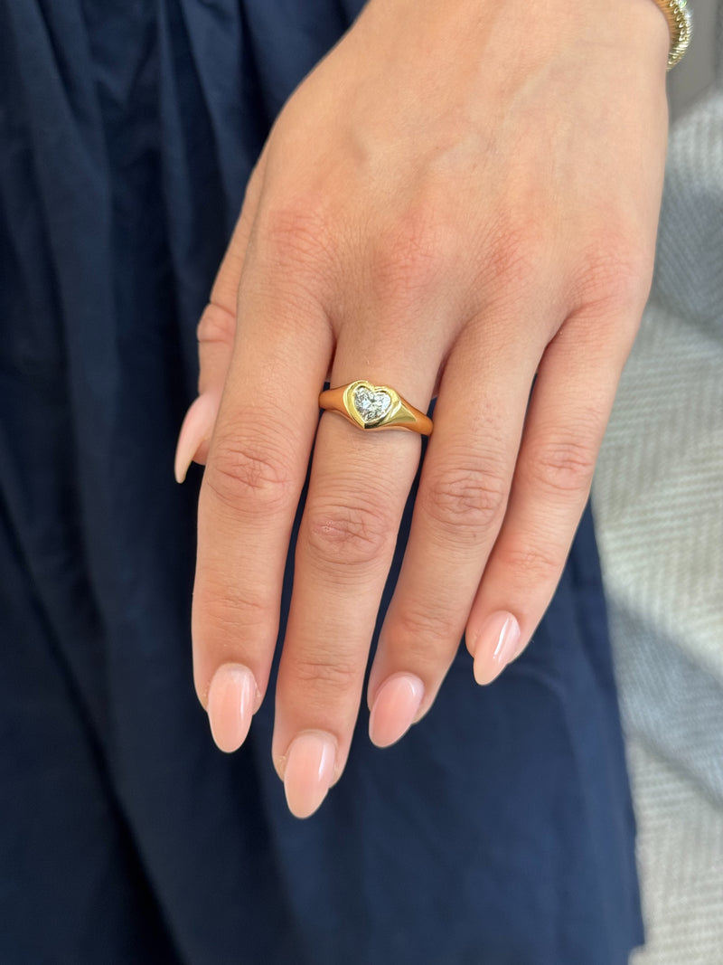 Heart Cut Diamond 18ct Yellow Gold Ring