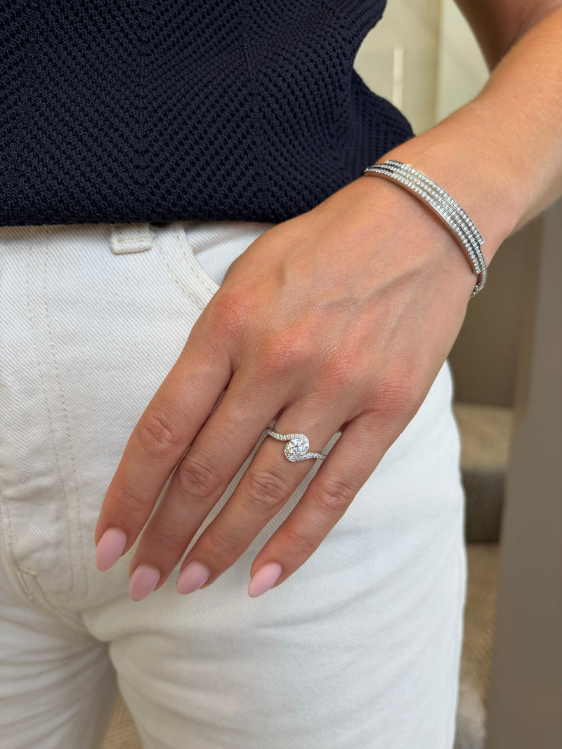 Skyline Platinum Diamond Bangle