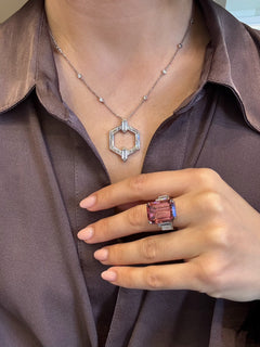 19.10ct Pink Tourmaline and Diamond Dress Ring