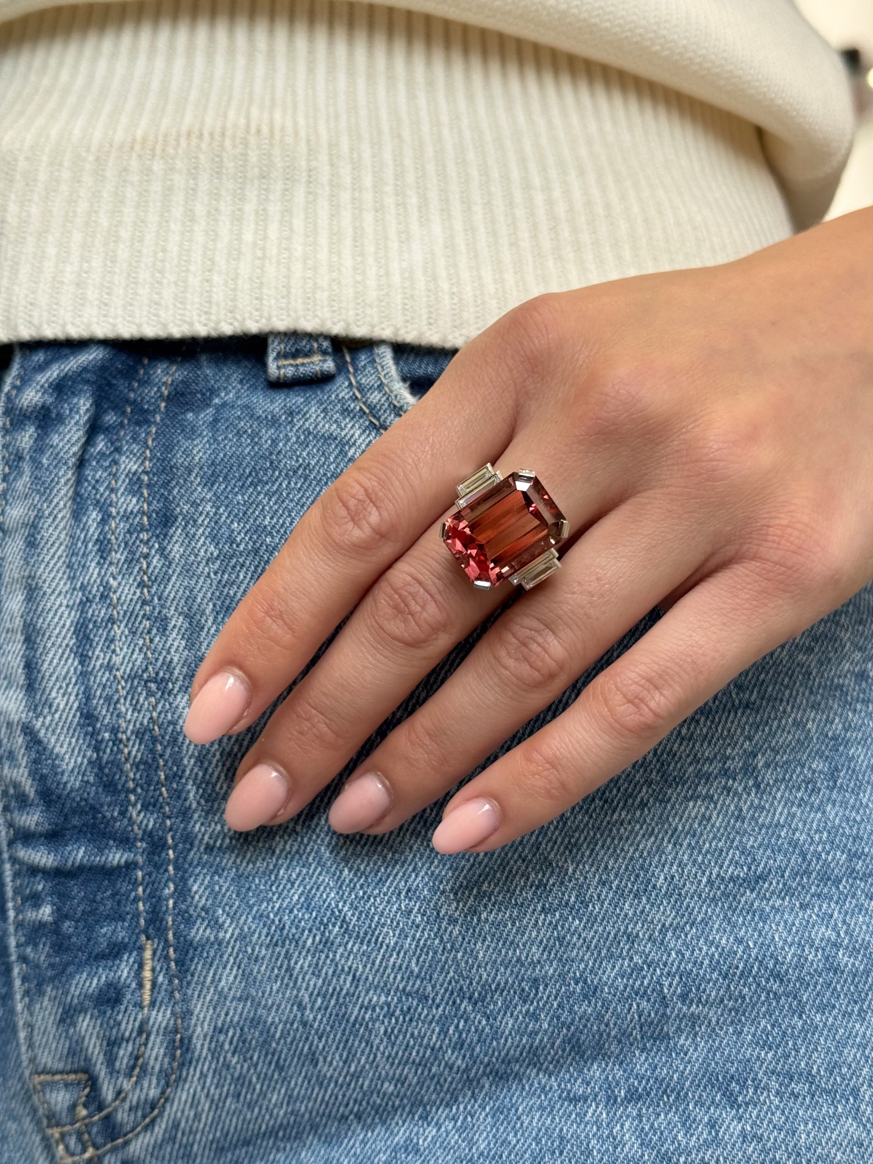 19.10ct Pink Tourmaline and Diamond Dress Ring