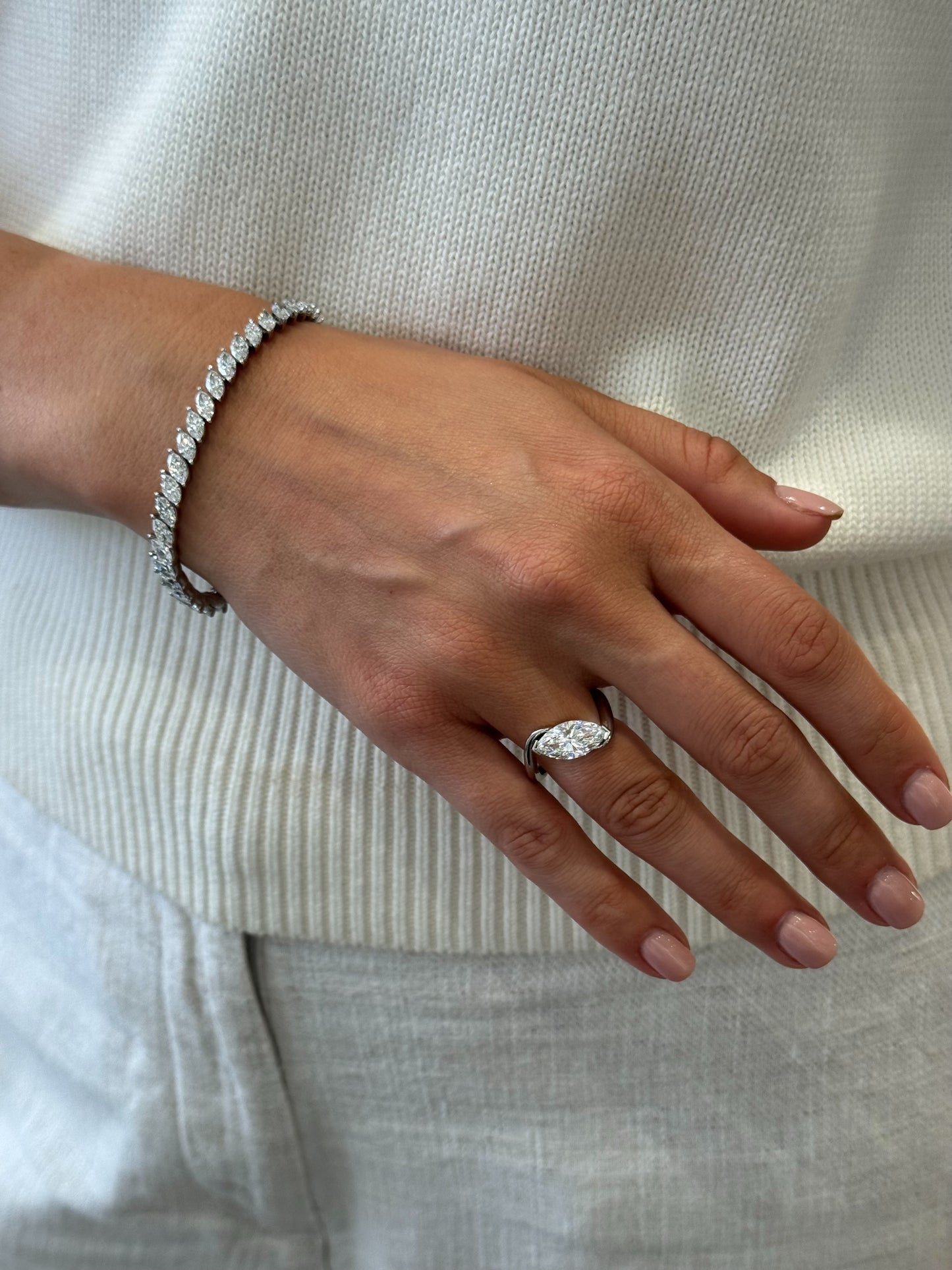 2.04ct Marquise Cut Diamond Twist Ring