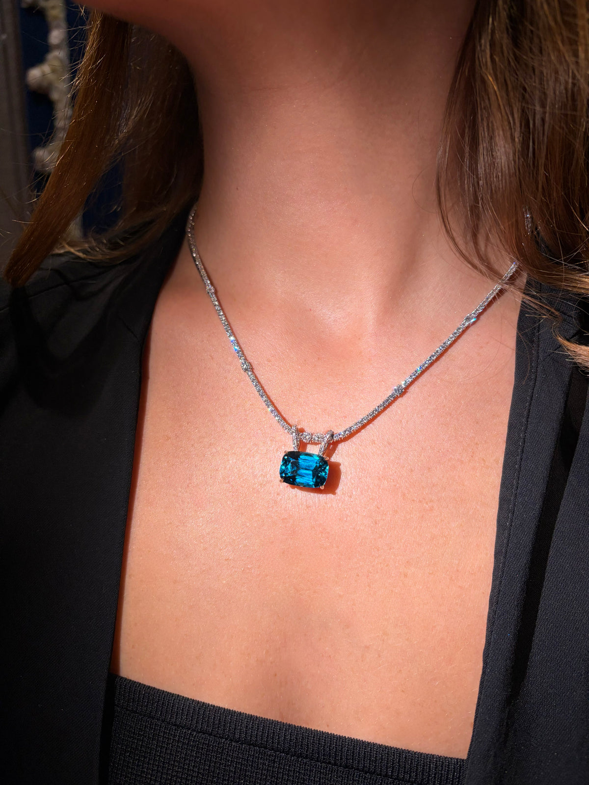 Zircon and Diamond Pendant