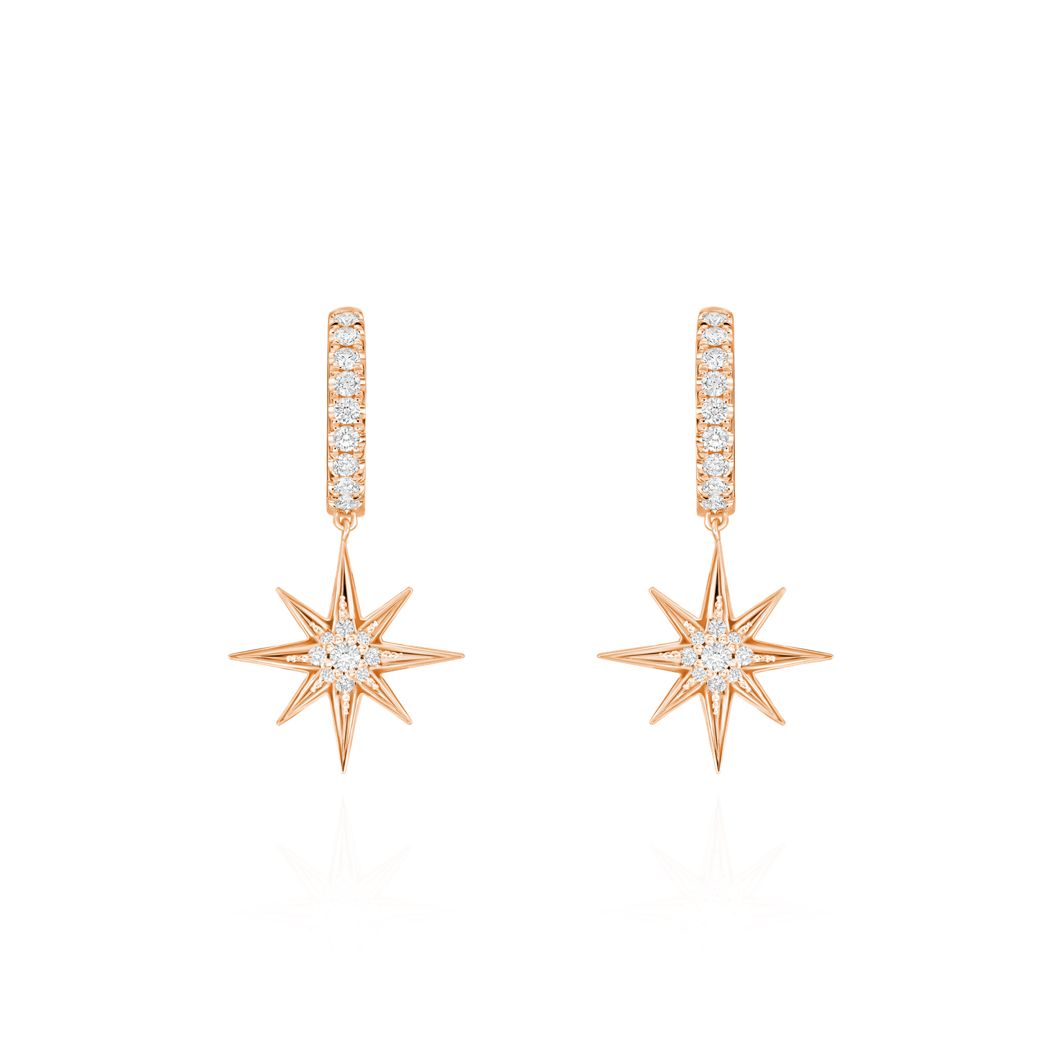 Sienna Collection 18ct Rose Gold Diamond Set Hoop Earrings