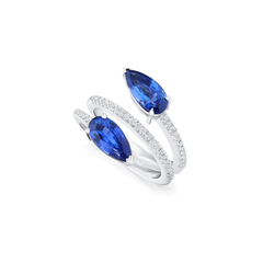 Sapphire and Diamond Twist Ring