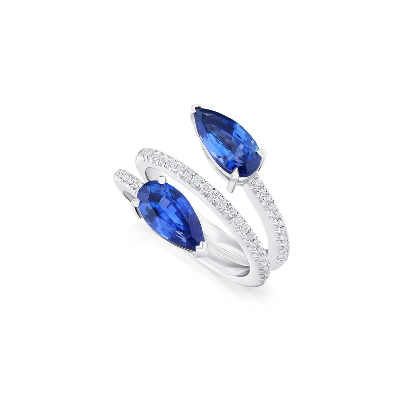 Sapphire and Diamond Twist Ring