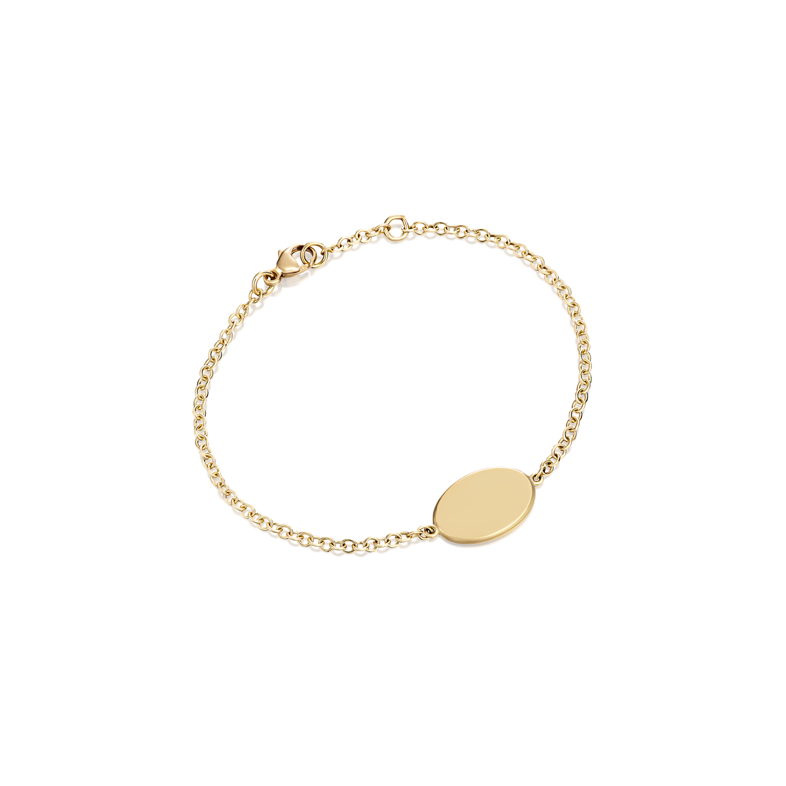 18ct Yellow Gold Oval Disc Bracelet