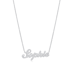 Diamond Set Platinum Name Pendant