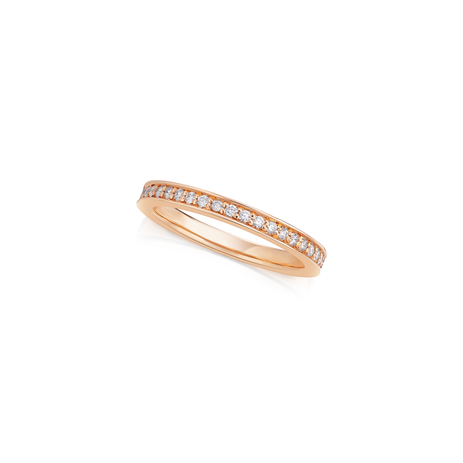 Skyline 2mm 18ct Rose Gold Diamond Eternity Ring