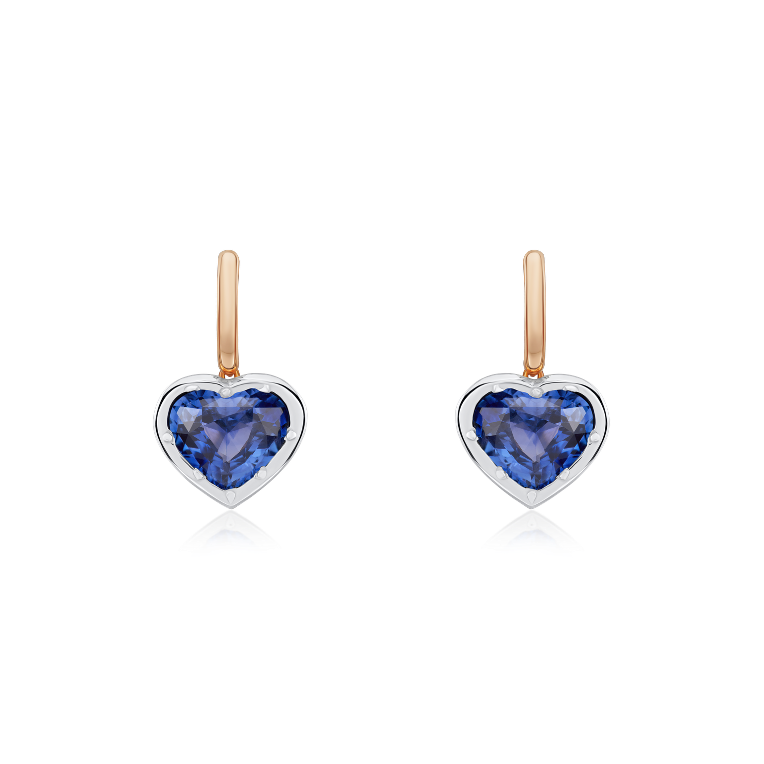 2.30cts Heart-Shape Sapphire Drop Earrings