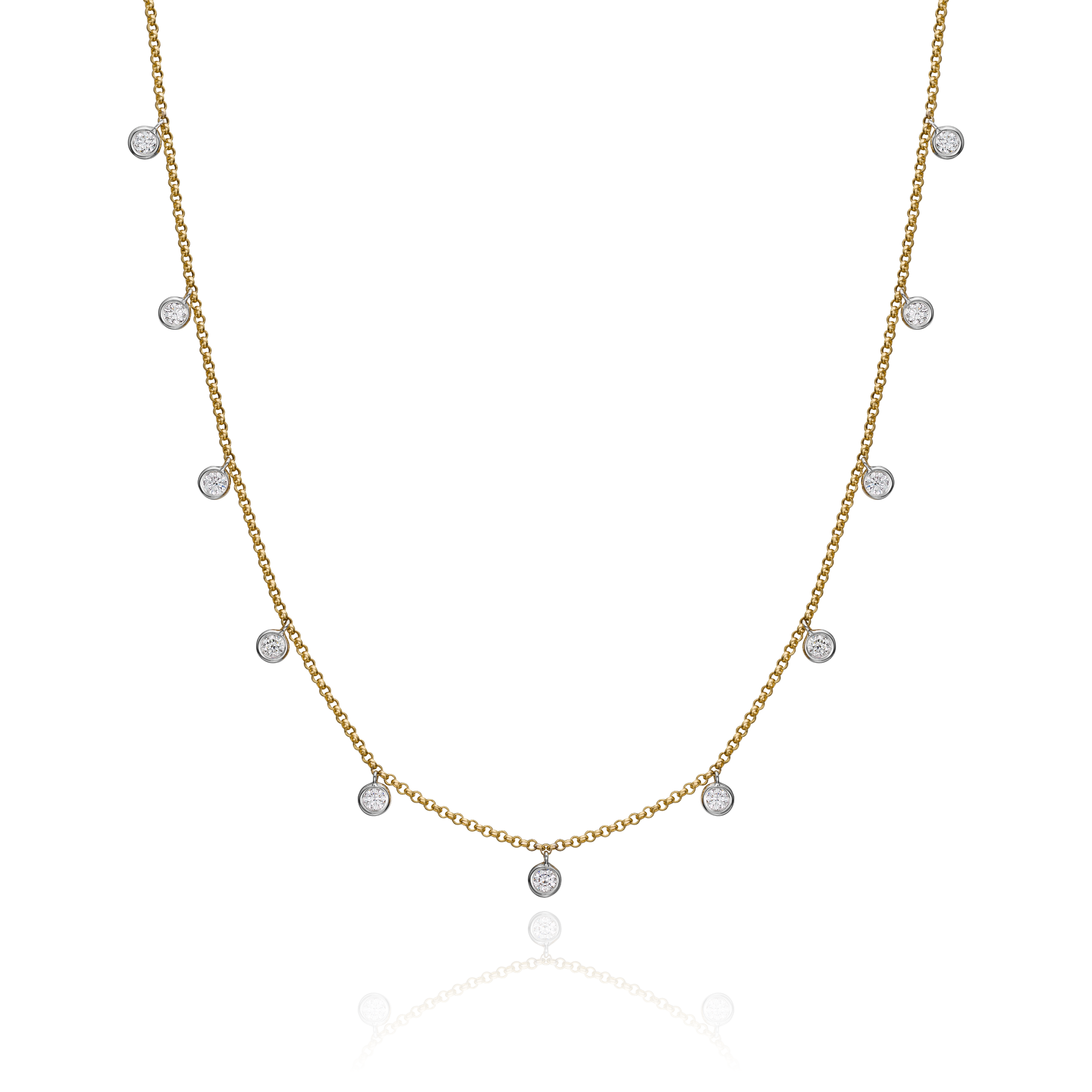 1.00ct Spectacle Set Diamond 18ct Yellow Gold Necklace