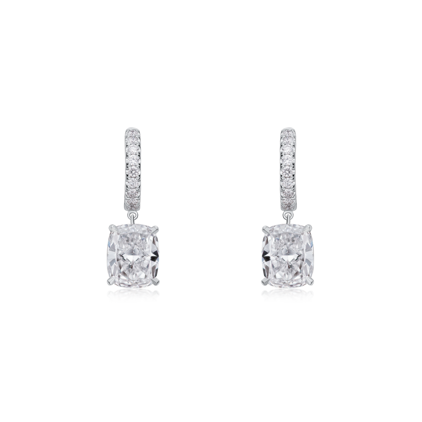 6.06cts Cushion-Cut Diamond Hoop Earrings
