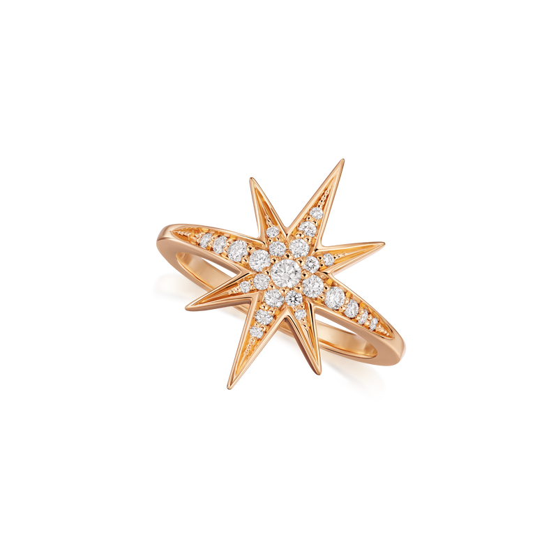 Sienna Diamond-Set 18ct Rose Gold Star Ring