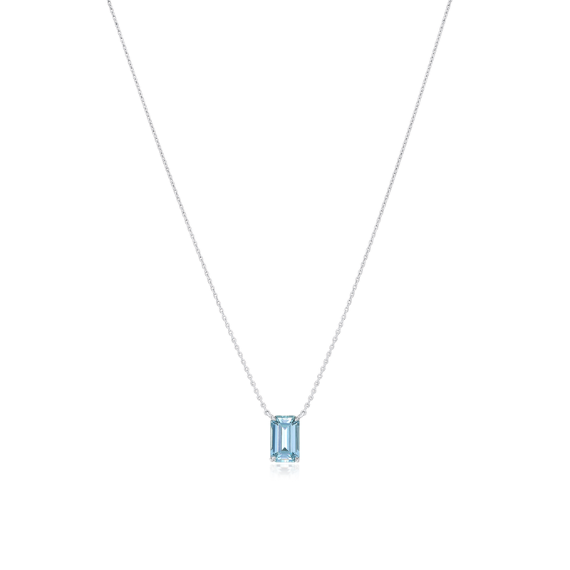 1.21cts Octagon Aquamarine Pendant