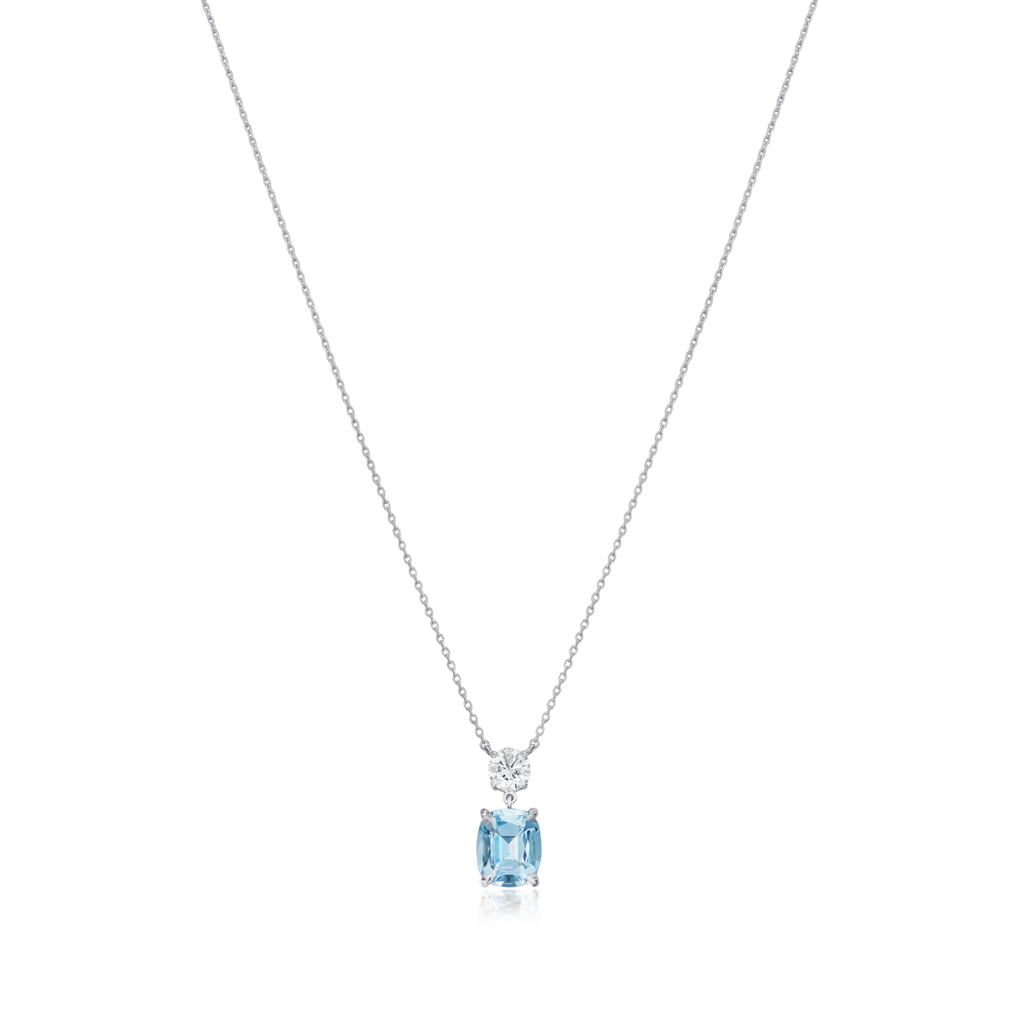 1.37cts Aquamarine and Diamond Pendant