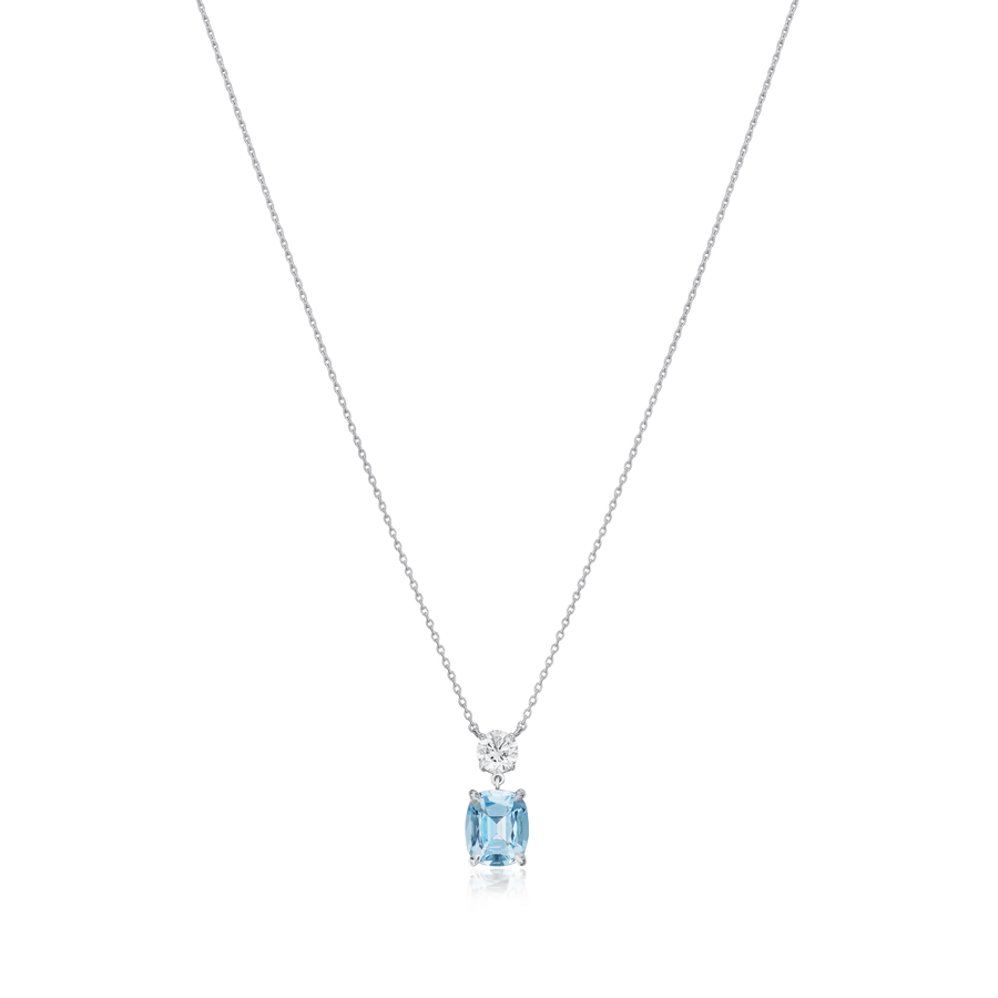 1.37cts Aquamarine and Diamond Pendant