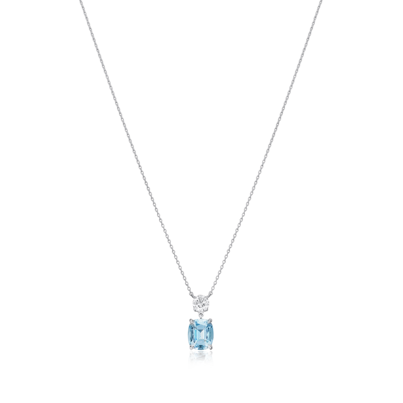 1.37cts Aquamarine and Diamond Pendant