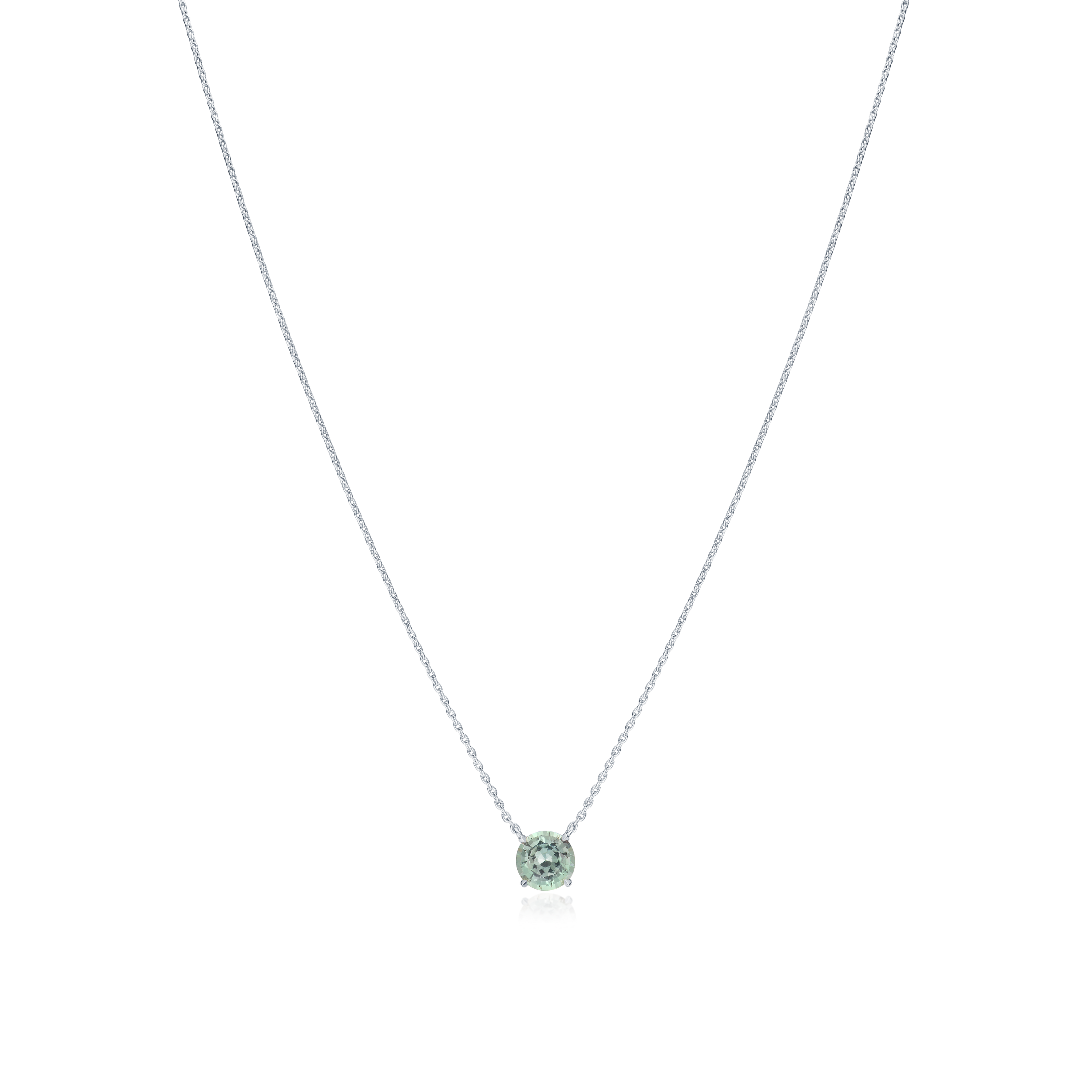 0.90cts Round Green Sapphire Pendant