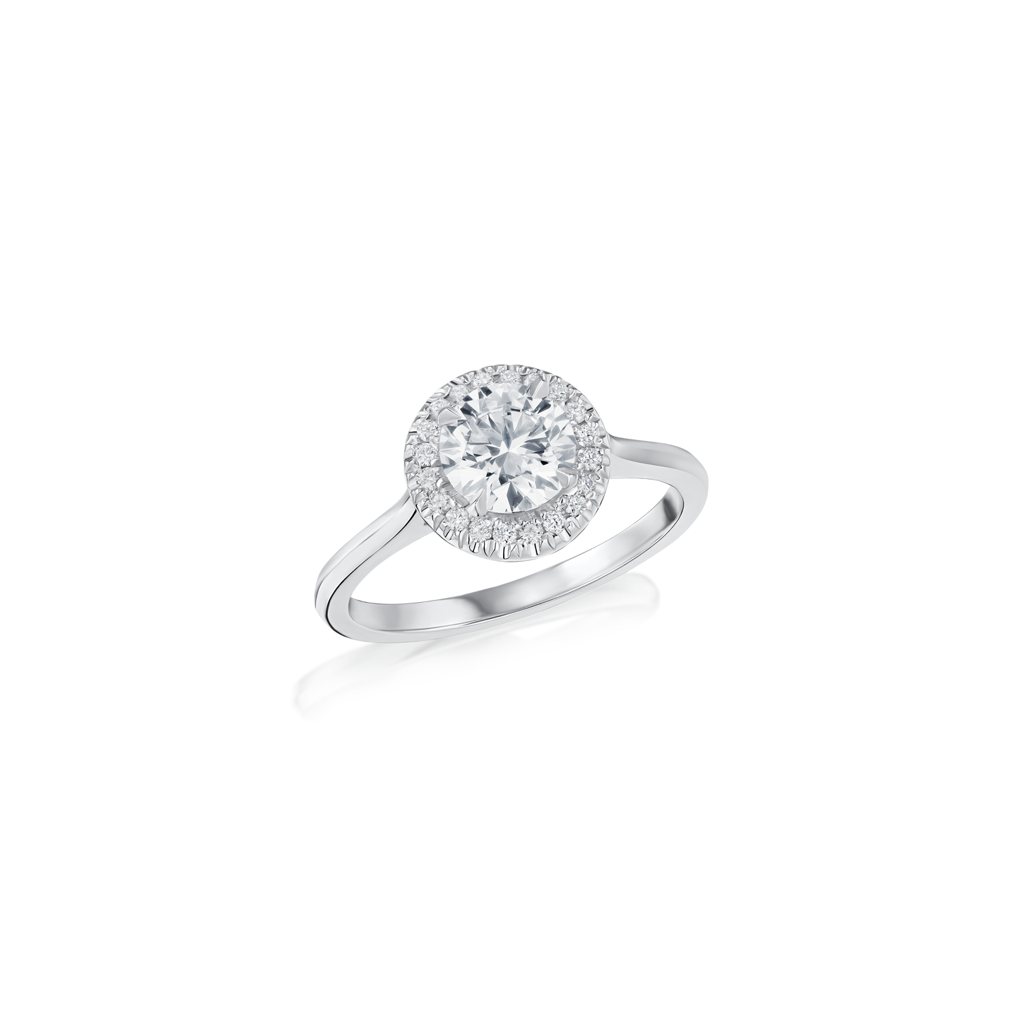 0.91cts Round Brilliant-Cut Halo Diamond Ring