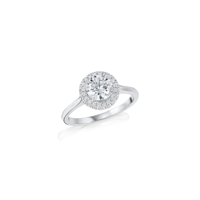0.91cts Round Brilliant-Cut Halo Diamond Ring