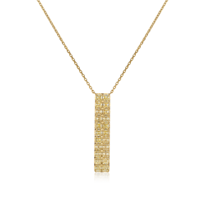 Gold Bar 6.63cts Asscher-Cut Yellow Diamond Pendant