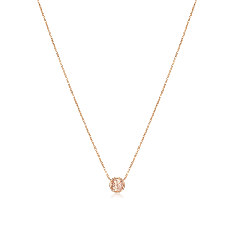 1.23cts Round Peach Sapphire Pendant