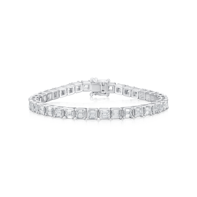 7.89cts Emerald-Cut Diamond Line Bracelet