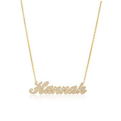 Diamond Set 18ct Yellow Gold Name Pendant