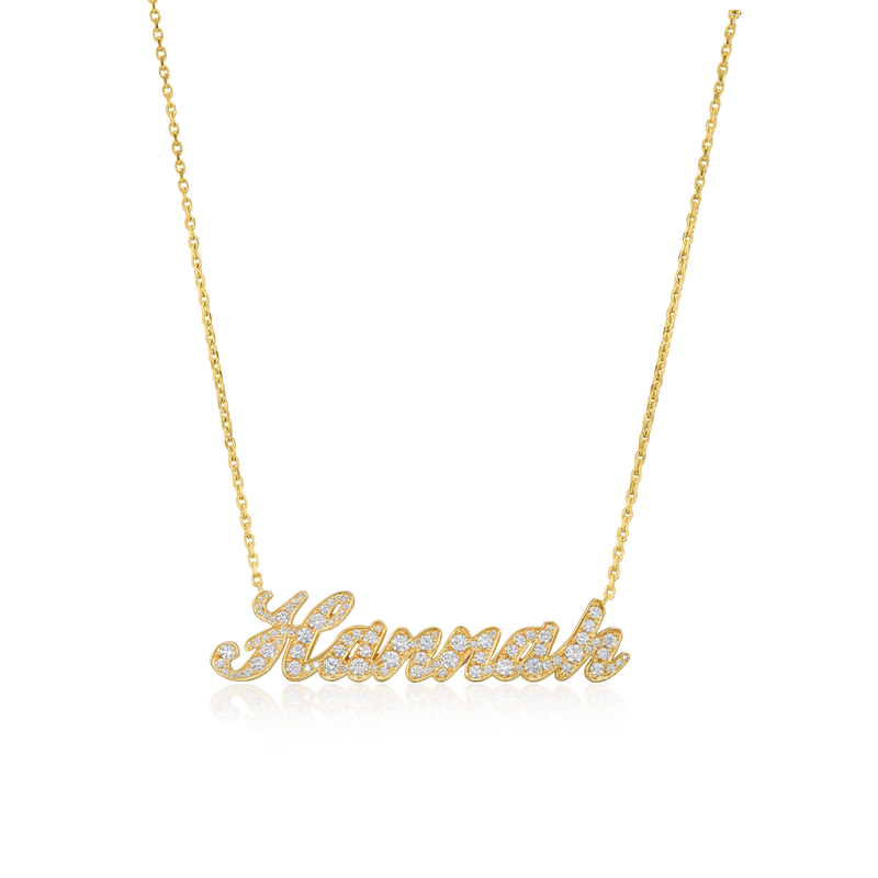 Diamond Set 18ct Yellow Gold Name Pendant