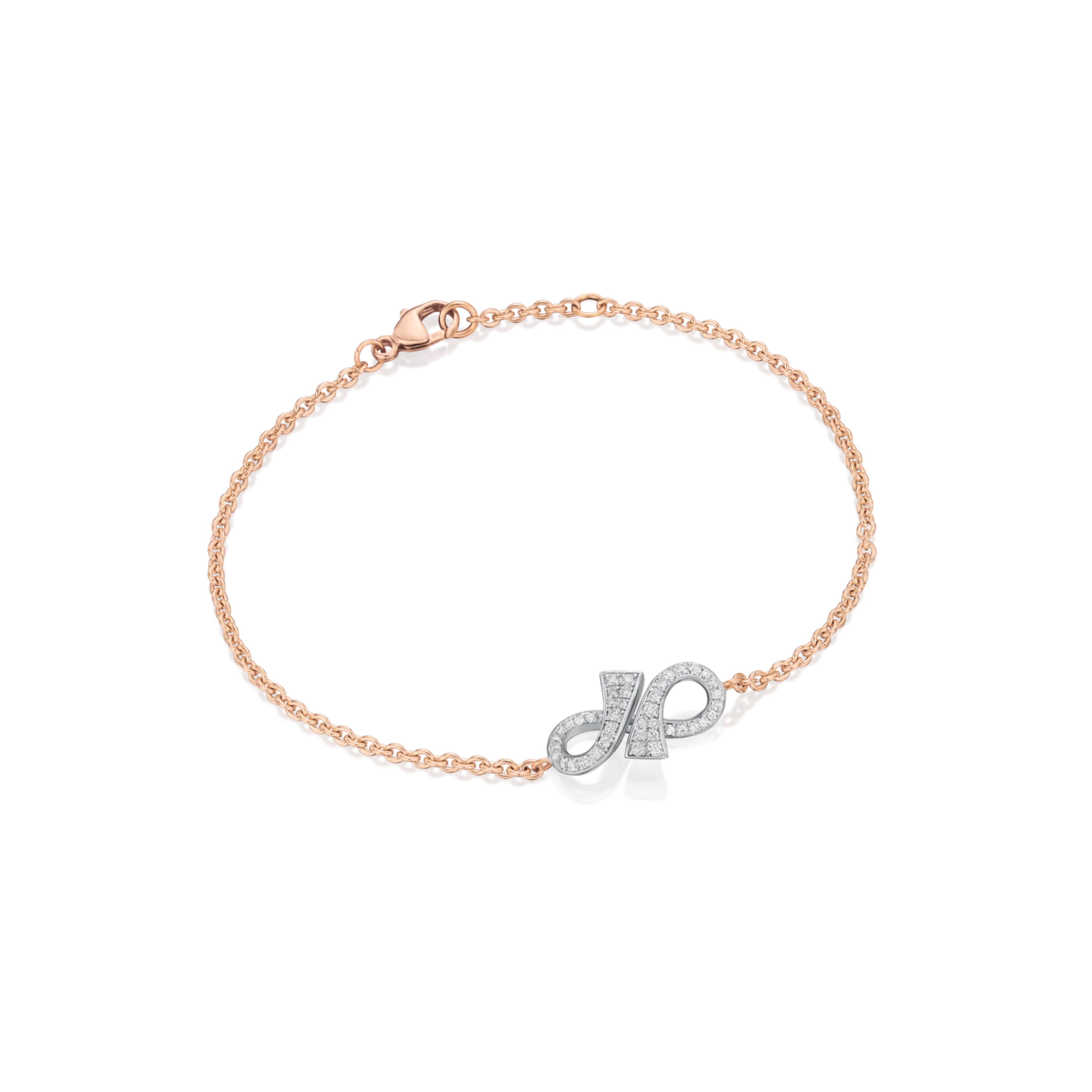 Infinity 18ct Rose Gold Diamond-Set Bracelet