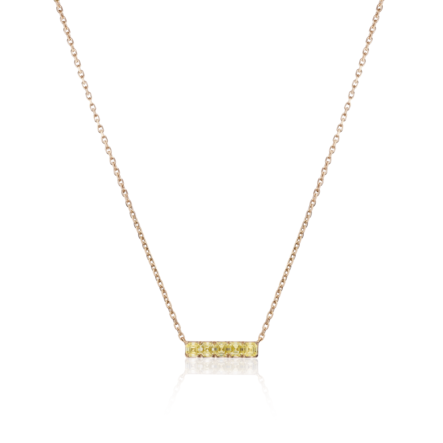 Gold Bar 1.16cts Asscher-Cut Yellow Diamond Pendant