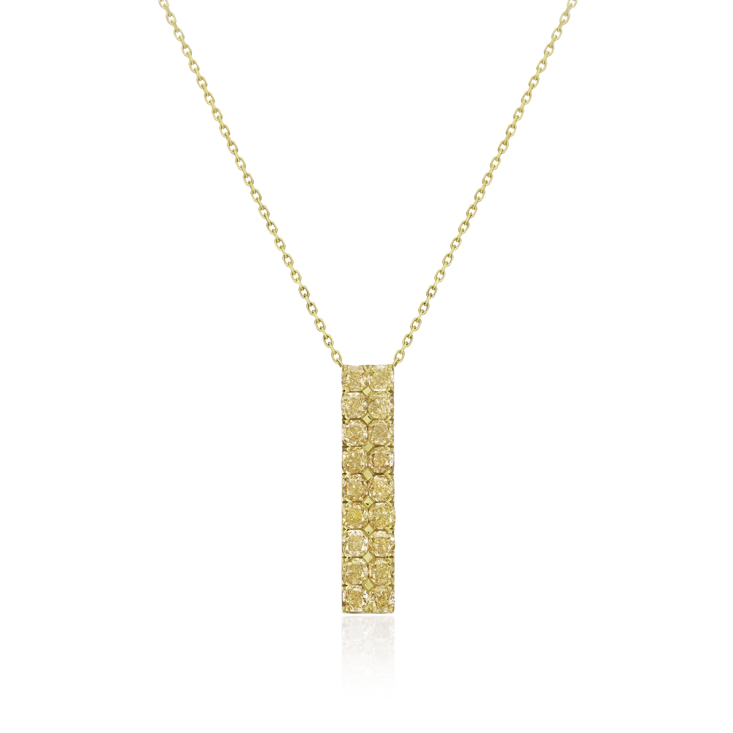 Gold Bar 6.84cts Yellow Diamond Pendant