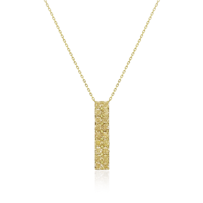 Gold Bar 6.84cts Yellow Diamond Pendant