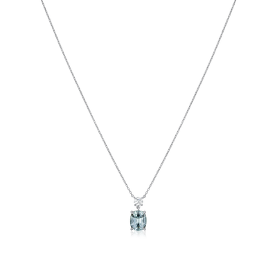 1.54cts Aquamarine and Diamond Pendant