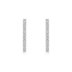 Skyline Diamond-Set Platinum Bar Earrings