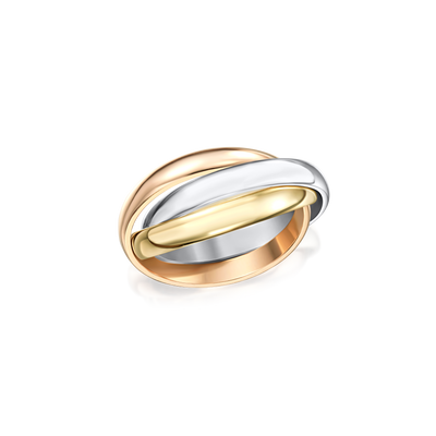 9ct Three Colour Russian Wedding Band