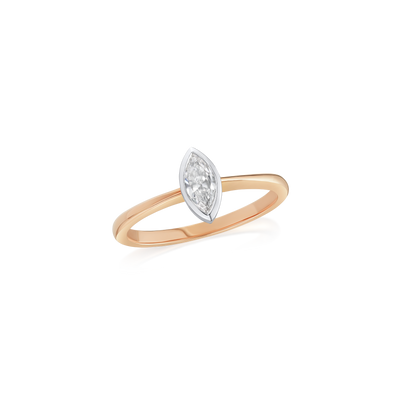 0.30ct Marquise-Cut Diamond Rubover Ring