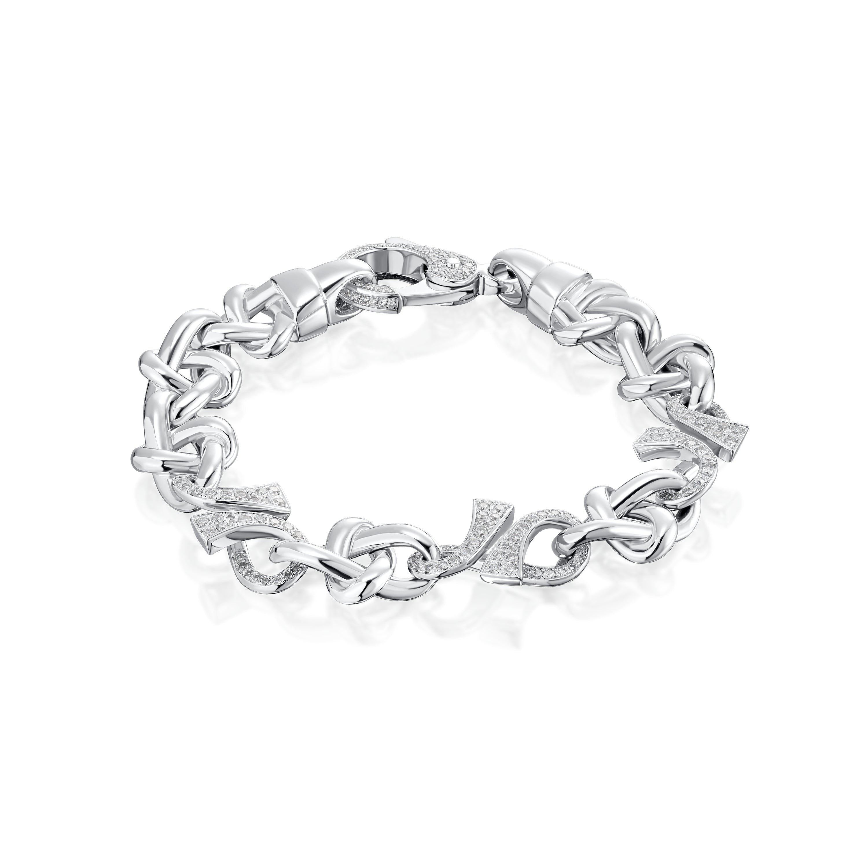 Infinity 1.75cts Diamond-Set 18ct White Gold Bracelet