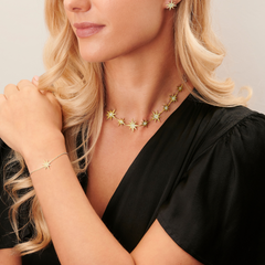 Sienna 18ct Yellow Gold Large Diamond Set Star Bracelet