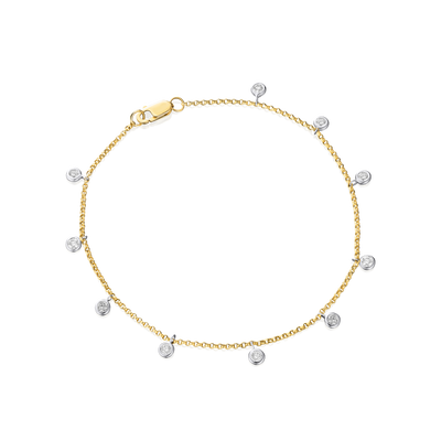 18ct Yellow Gold Spectacle Set Diamond Bracelet