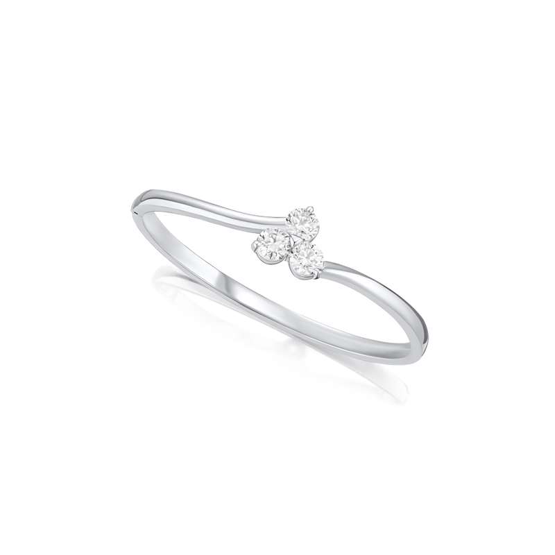 Trefoil Collection Diamond Platinum Bangle, 3.01cts