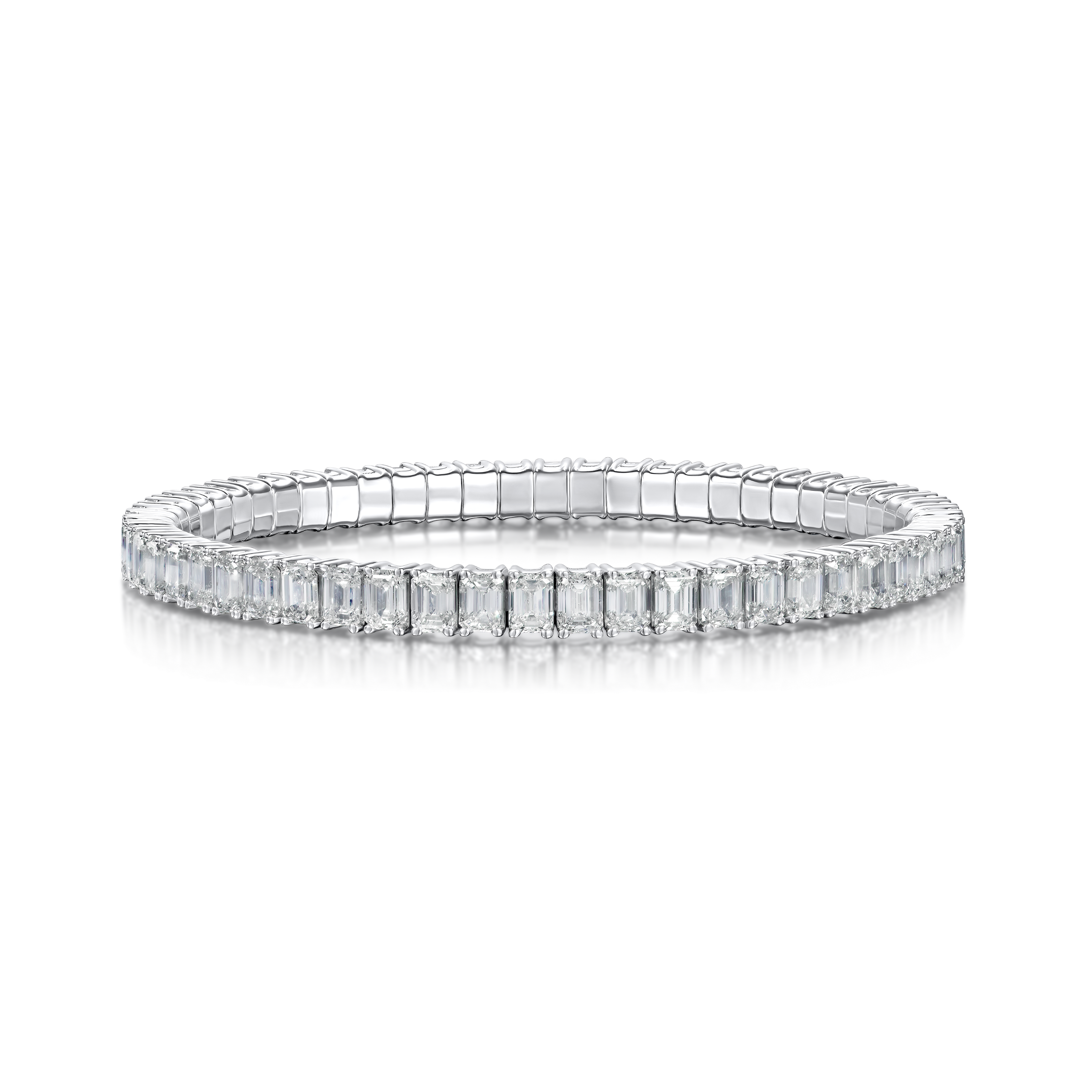 13.46cts Emerald Cut Diamond Set Flexi Bracelet