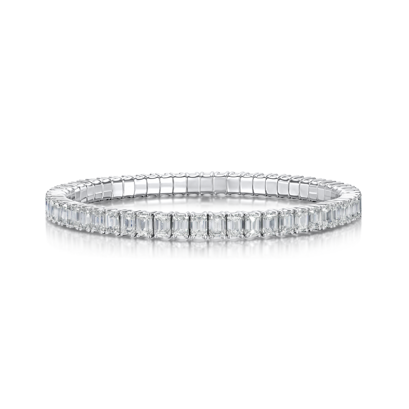 13.46cts Emerald Cut Diamond Set Flexi Bracelet