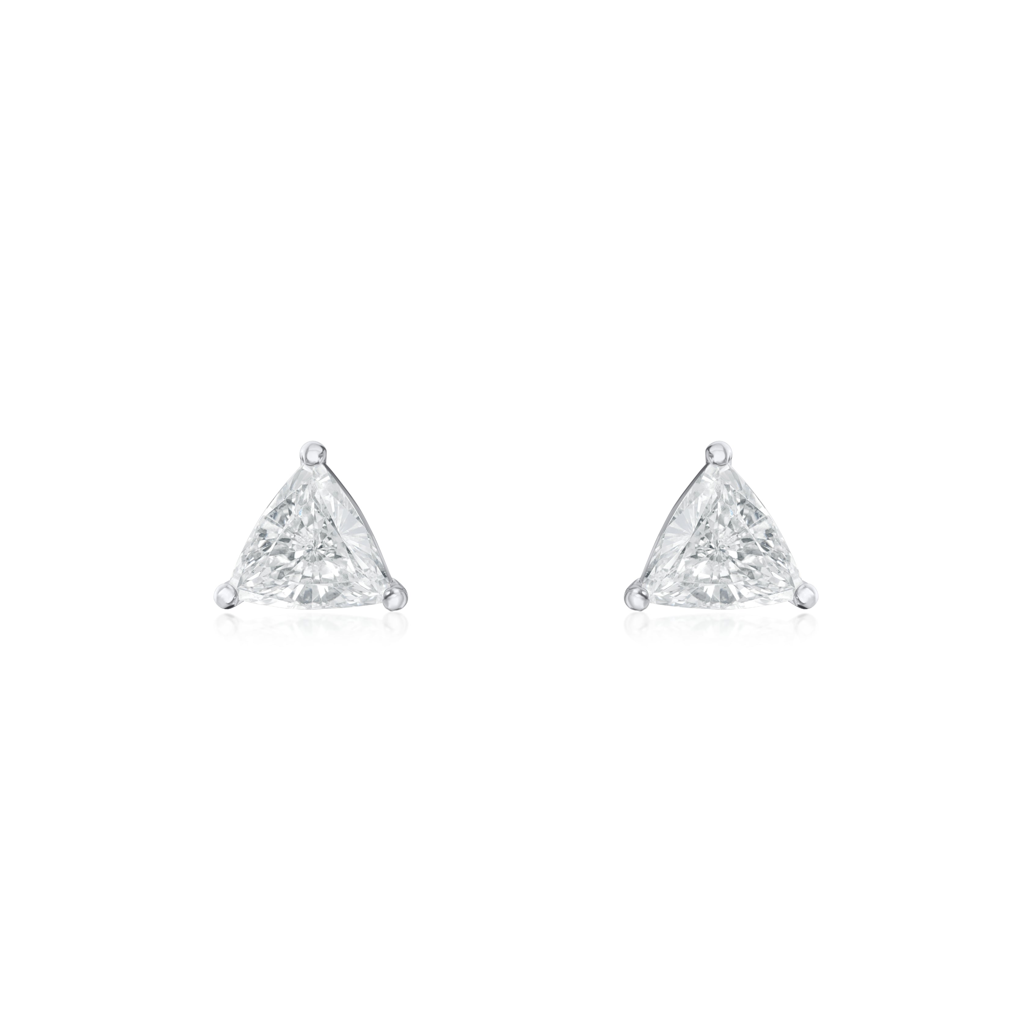 1.58cts Trilliant-Cut Diamond Stud Earrings