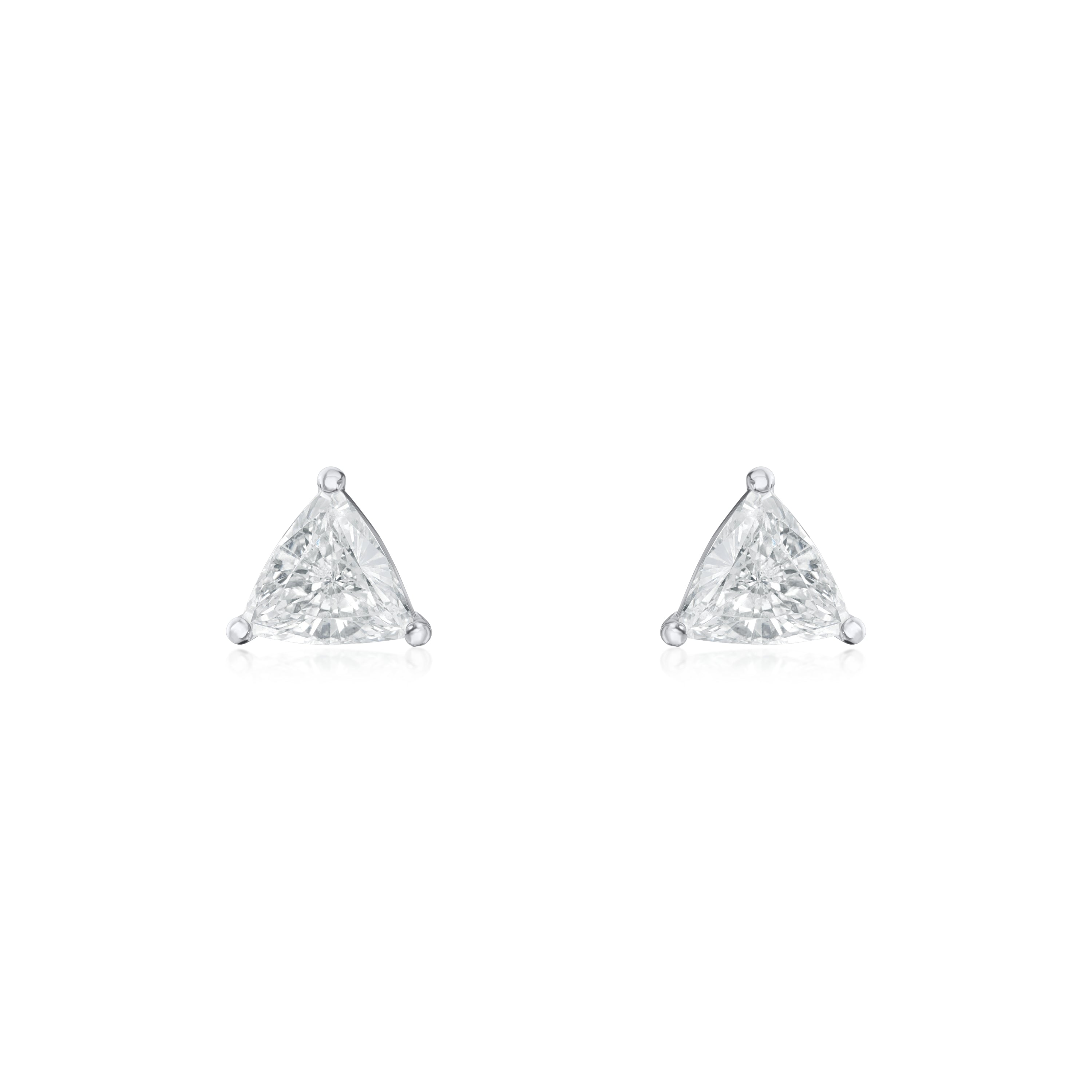 1.58cts Trilliant-Cut Diamond Stud Earrings